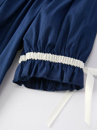 Christmas Navy Blue Nativity Smocking Embroidered Dress - The Palm Beach Baby