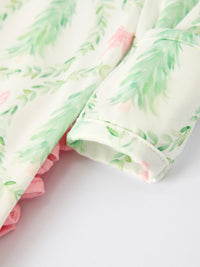 Christmas Tree Wreath Print Long Sleeve Zip Baby Girls Romper - The Palm Beach Baby