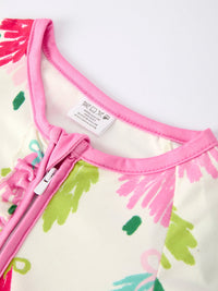 Tree Be Mine Baby Girls Zippered Romper with Long Sleeves - The Palm Beach Baby