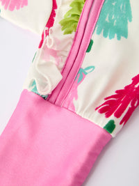 Tree Be Mine Baby Girls Zippered Romper with Long Sleeves - The Palm Beach Baby