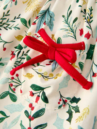 Toddler Girls Christmas Dress – Holiday Floral Print Outfit with Pockets - The Palm Beach Baby