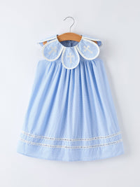 Blue Petal Peter Pan Collar Dress for Little Girls - The Palm Beach Baby Rylee Faith Designs