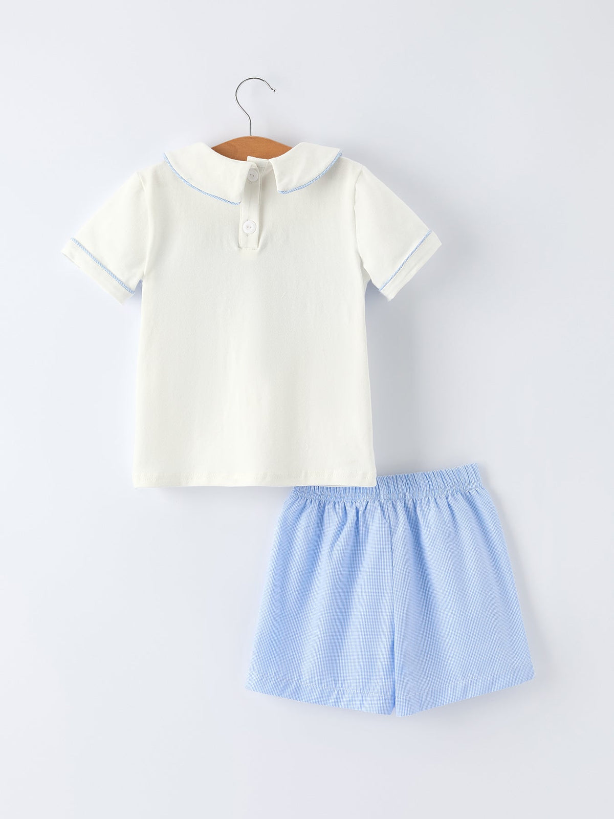 Little Smocked Bluer Embroidered Crosses Toddler Set - The Palm Beach Baby Rylee Faith Designs