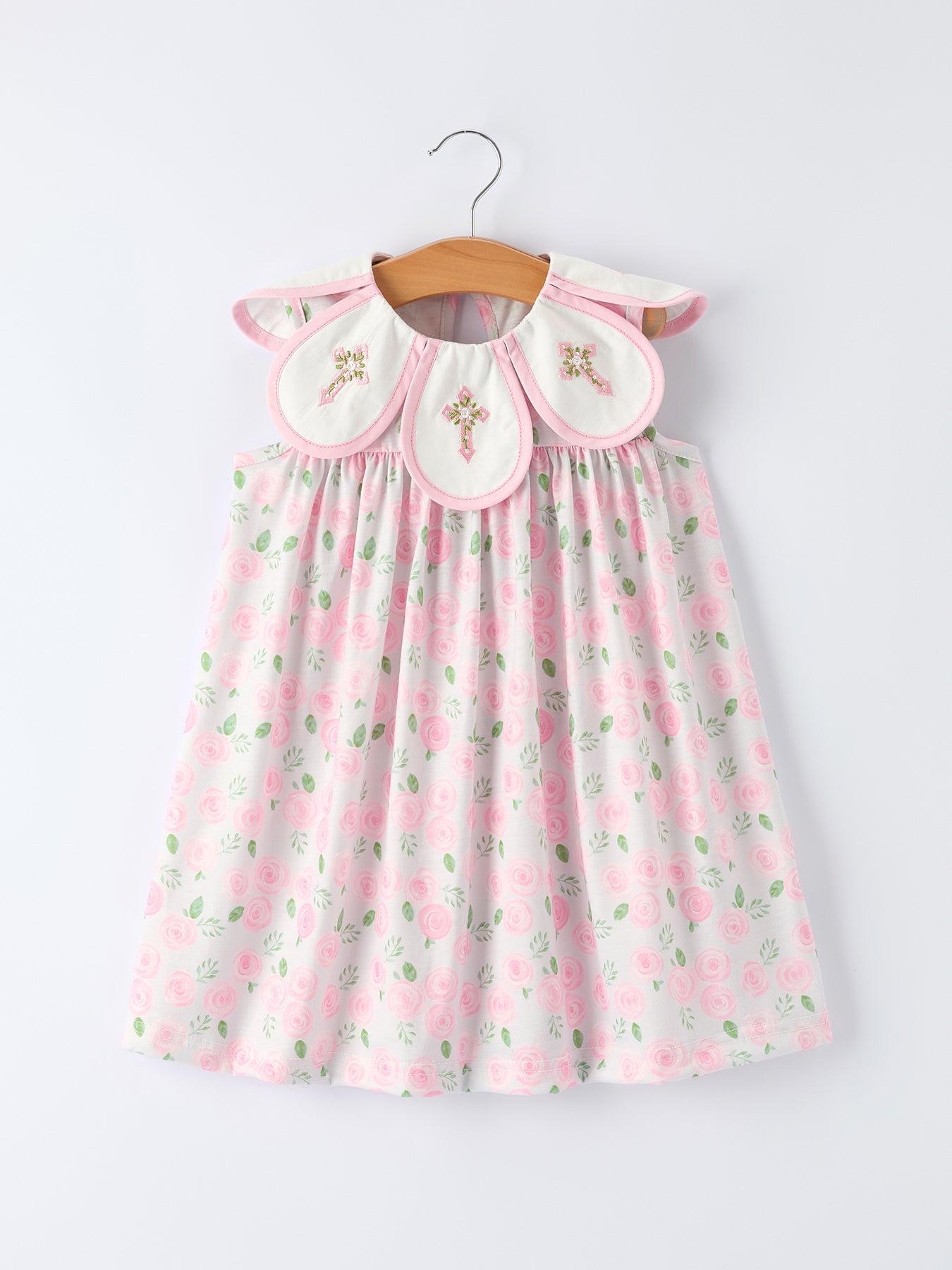open lace back dress Smocked Pink Floral Collar Dress| The Palm Beach Baby