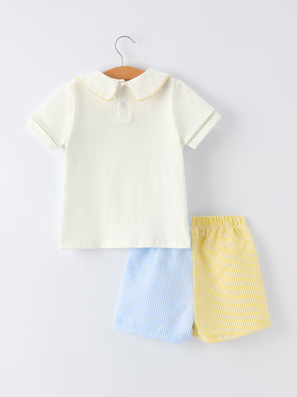 Jesus Loves Me Embroidered Toddler Boys Outfit - The Palm Beach Baby Rylee Faith Designs