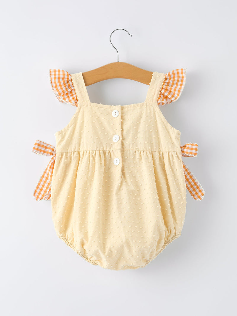 Farm Girl Chicken Smocked Bow Ruffle Romper - The Palm Beach Baby Rylee Faith Designs