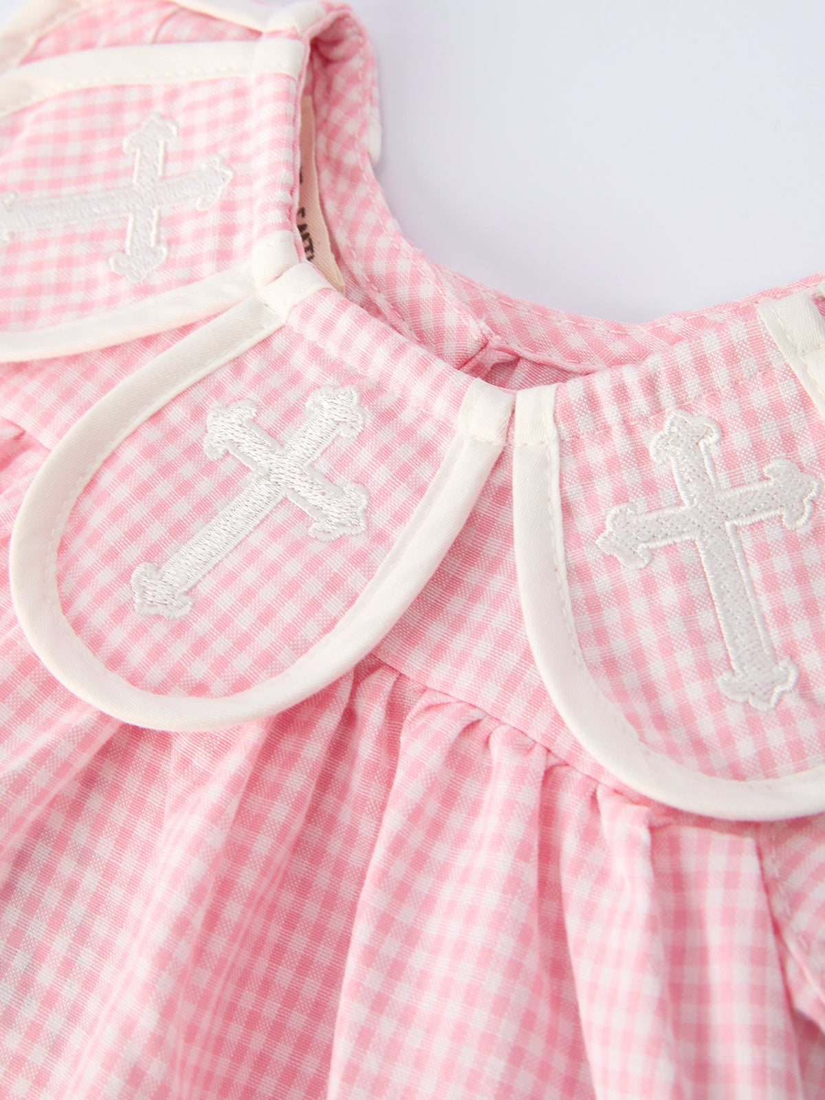Pink Smocked Church Christ Bishop Christening Baby Girls Bloomer Set - The Palm Beach Baby Rylee Faith Designs