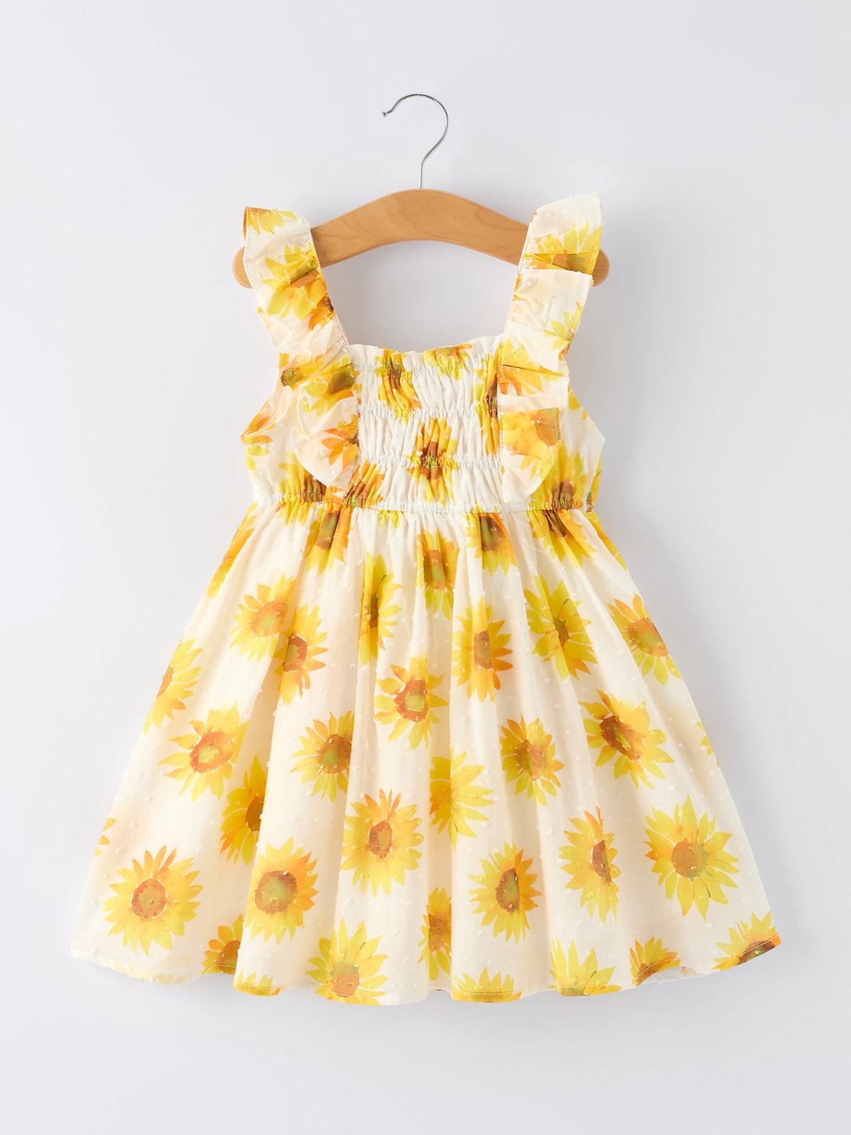 Sunflower Ruffle Smocked Girls Dress - The Palm Beach Baby Rylee Faith Designs