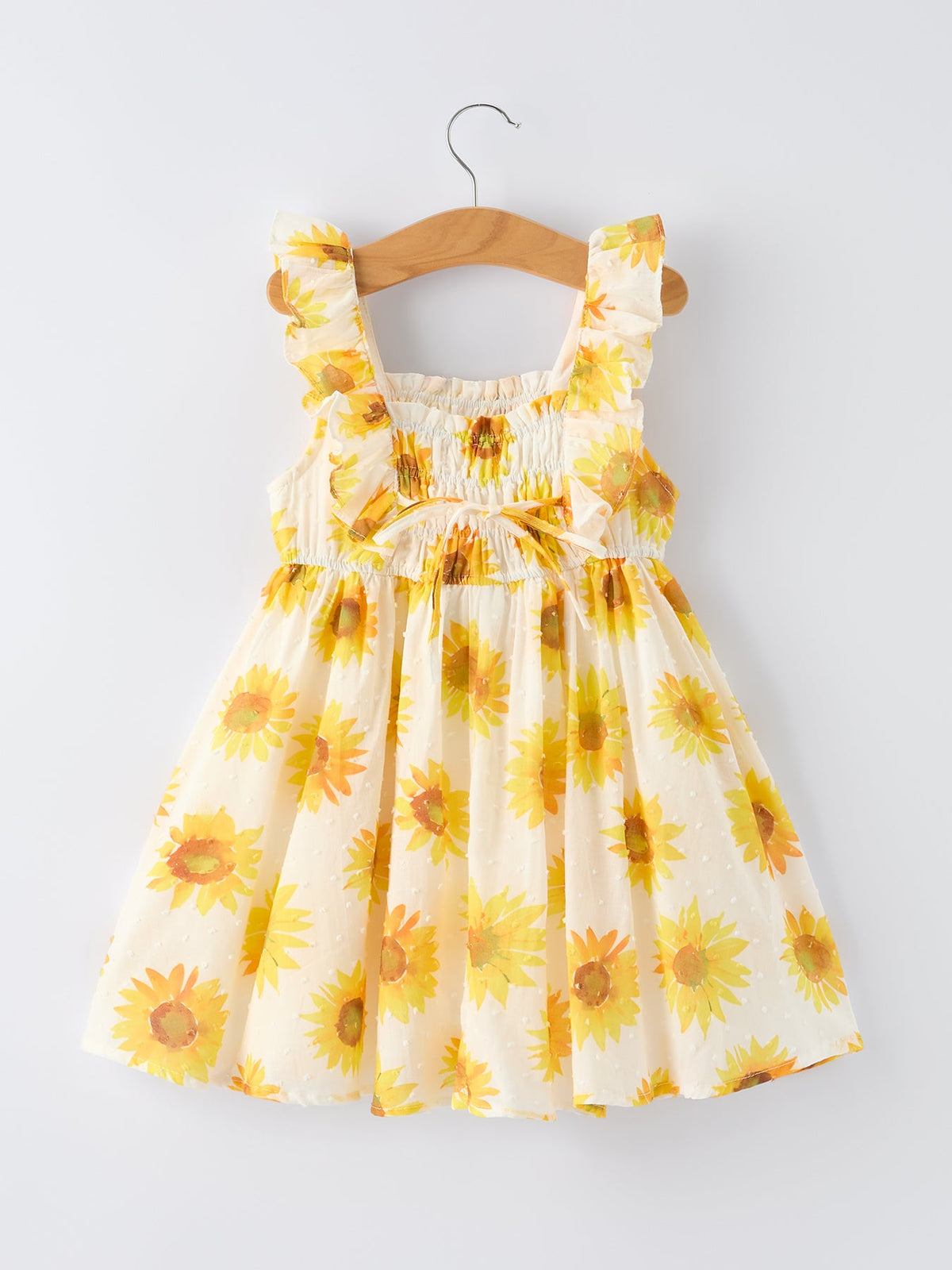 Sunflower Ruffle Smocked Girls Dress - The Palm Beach Baby Rylee Faith Designs