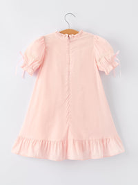 Quality craftsmanship in the Embroidered Lace Girls Short Sleeve Dress, showcasing timeless design and luxurious lace embellishments.