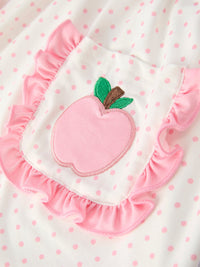 Mom and daughter selecting the Back To School Girls' Apple Applique Set for shopping, showcasing parents' favorite stylish option.