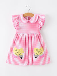 A child wearing the Ruffle Bow Pencil Twirl Dress, perfect for various occasions, as a stylish back to school dresses option.