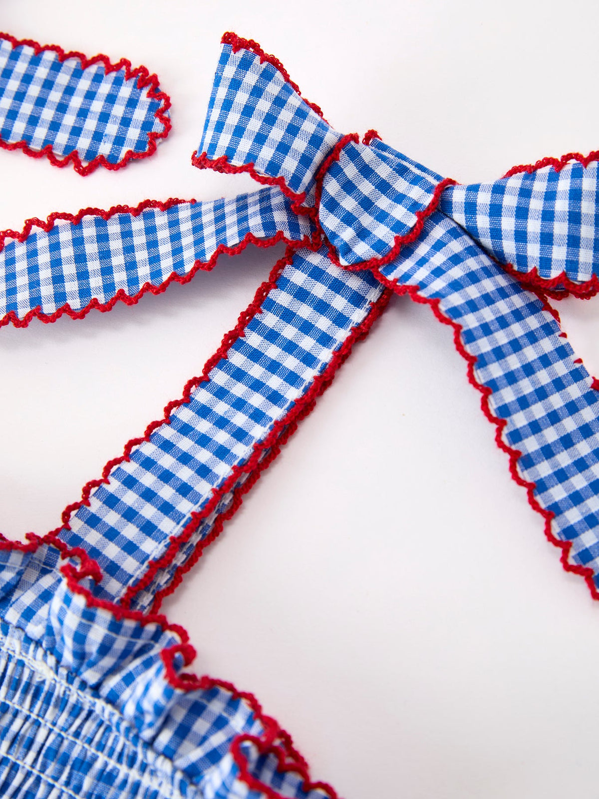 Girls 4th of July Plaid Twirl Dress Bow Smocked - The Palm Beach Baby Rylee Faith Designs