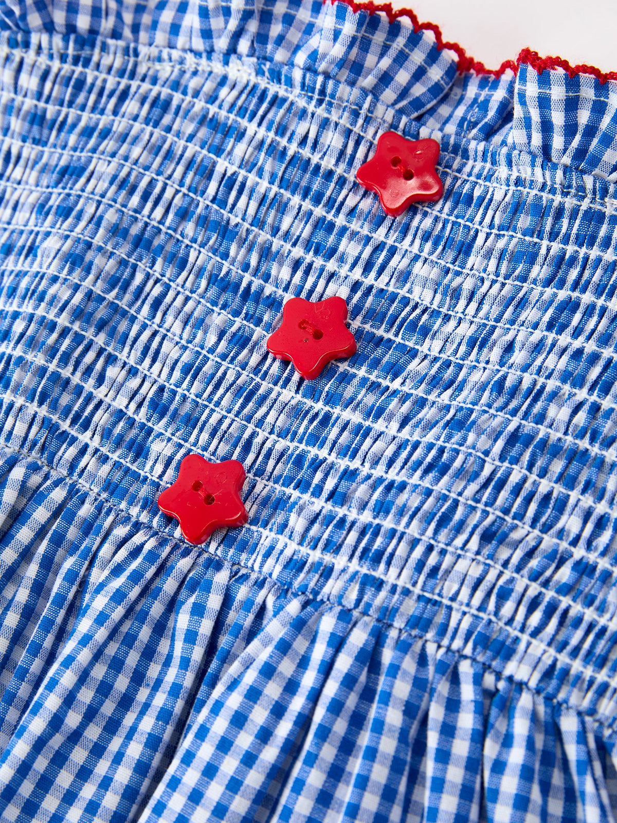 Girls 4th of July Plaid Twirl Dress Bow Smocked - The Palm Beach Baby Rylee Faith Designs