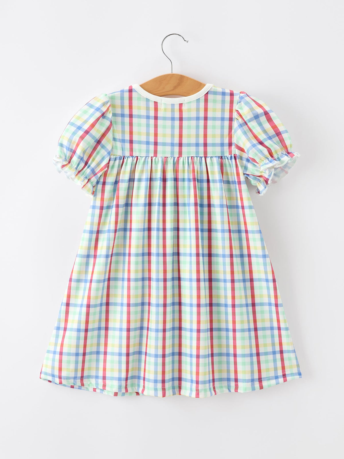 Girls Back To School Dog Plaid Twirl Dress