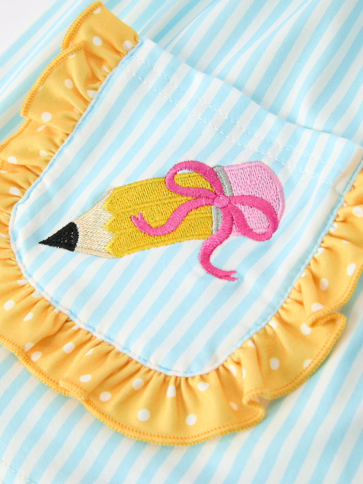Girls Back To School Pencil Applique Top Leggings Set Pockets - The Palm Beach Baby Rylee Faith Designs