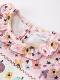 Halloween Thanksgiving Pumpkin Floral Bow Bloomer Set - The Palm Beach Baby