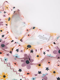 Halloween Thanksgiving Pumpkin Floral Bow Girls Dress - The Palm Beach Baby