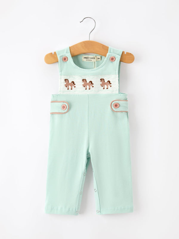 Western Horse Embroidery Boys Jonjon Sleeveless Romper featuring a charming Western horse design, perfect for stylish kids, a cute boys jonjon.