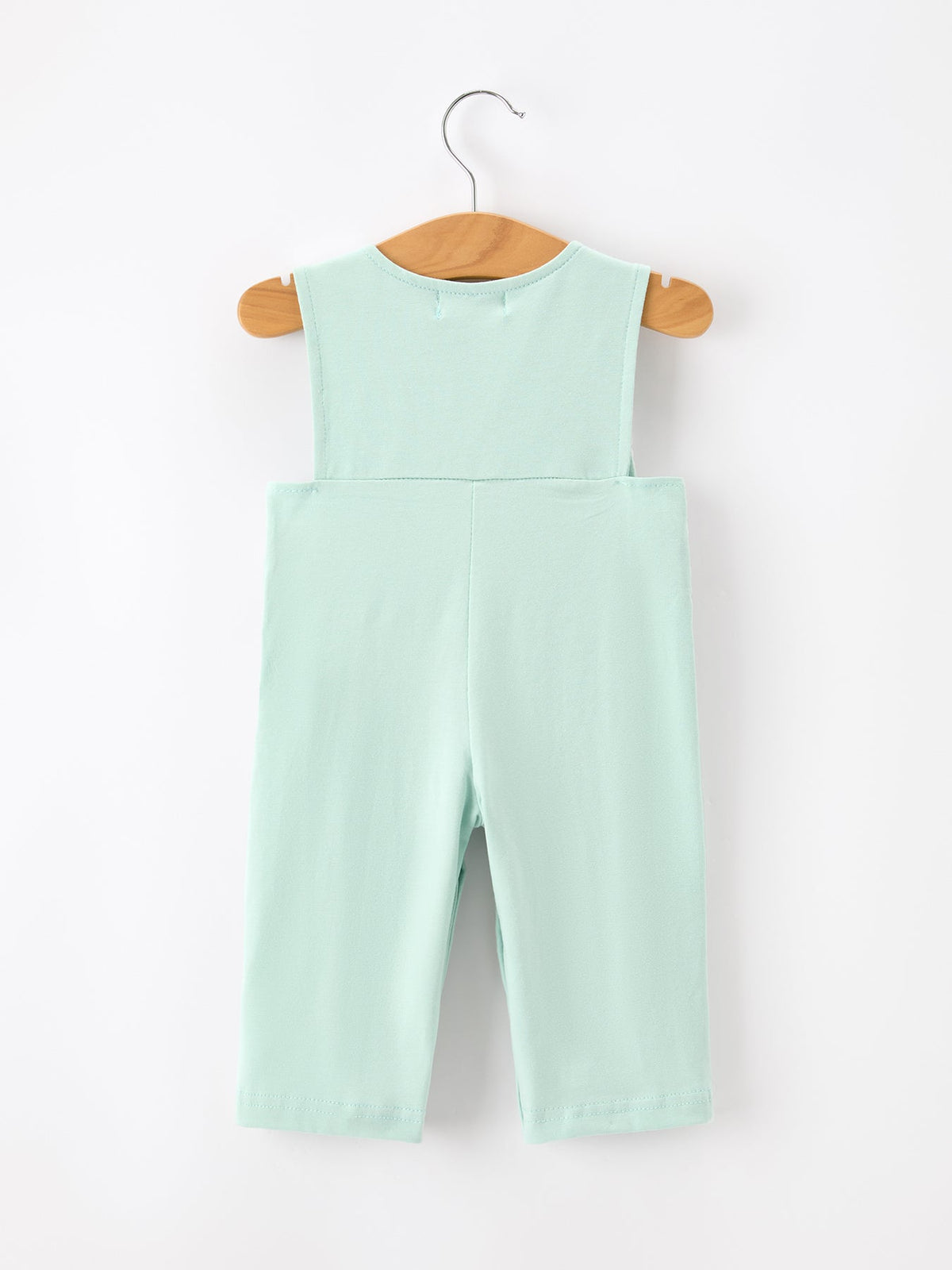 Close-up view of the Western Horse Embroidery Boys Jonjon Sleeveless Romper, showcasing playful horse embroidery, ideal for a cute boys jonjon.