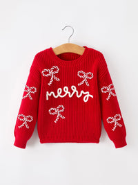 Mom and Me Winter Christmas Red "merry" Pullover Sweater - The Palm Beach Baby