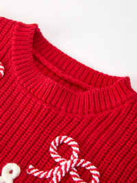 Mom and Me Winter Christmas Red "merry" Pullover Sweater - The Palm Beach Baby