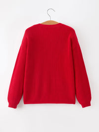 Mom and Me Winter Christmas Red "merry" Pullover Sweater - The Palm Beach Baby