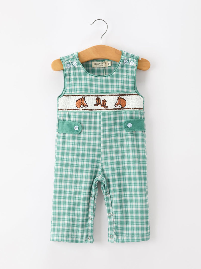 Western Plaid Horse Boy JonJon - The Palm Beach Baby