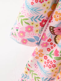 Fall Butterfly Floral Print Girls Ruffle Hem Twirl Dress - The Palm Beach Baby