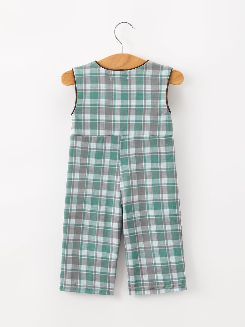 Plaid Moose Smocked Baby Boy JonJon - The Palm Beach Baby