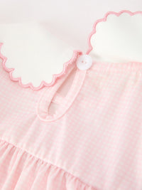 Pink Goose Embroidered Baby Girl Dress Peter Pan Collar Bow Dress - The Palm Beach Baby