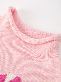 Girls Christmas Candy Cane Bow Knit Sweater - The Palm Beach Baby