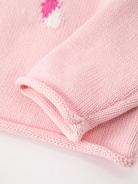 Girls Christmas Candy Cane Bow Knit Sweater - The Palm Beach Baby