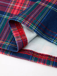 Navy Red Classic Plaid Wreath Embroidered Girl Dress - The Palm Beach Baby