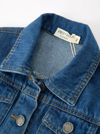 Girls Denim Bow Sleeve Button-Front Jacket - The Palm Beach Baby