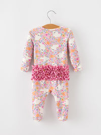 Halloween Ghost Baby Zip Romper Ruffle Trim - The Palm Beach Baby