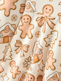Gingerbread Cookie Girls Long Sleeve Twirl Dress