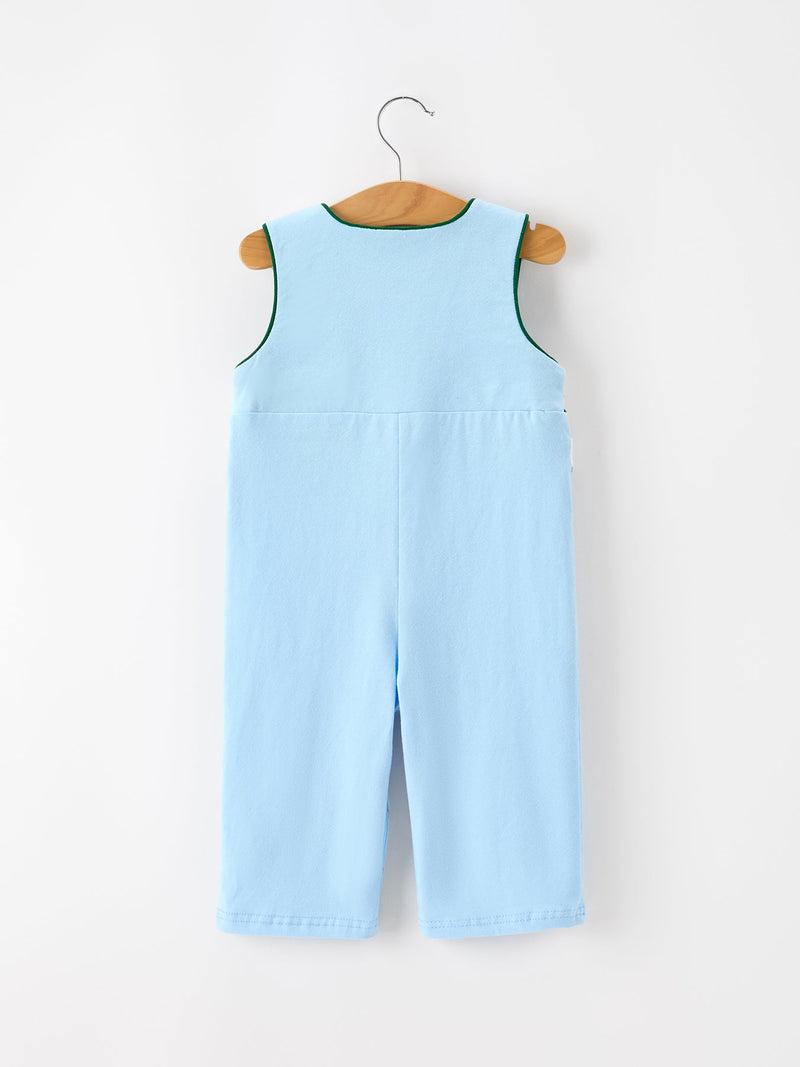 Christmas Boys Blue Christmas Tree Embroidered JonJon - The Palm Beach Baby