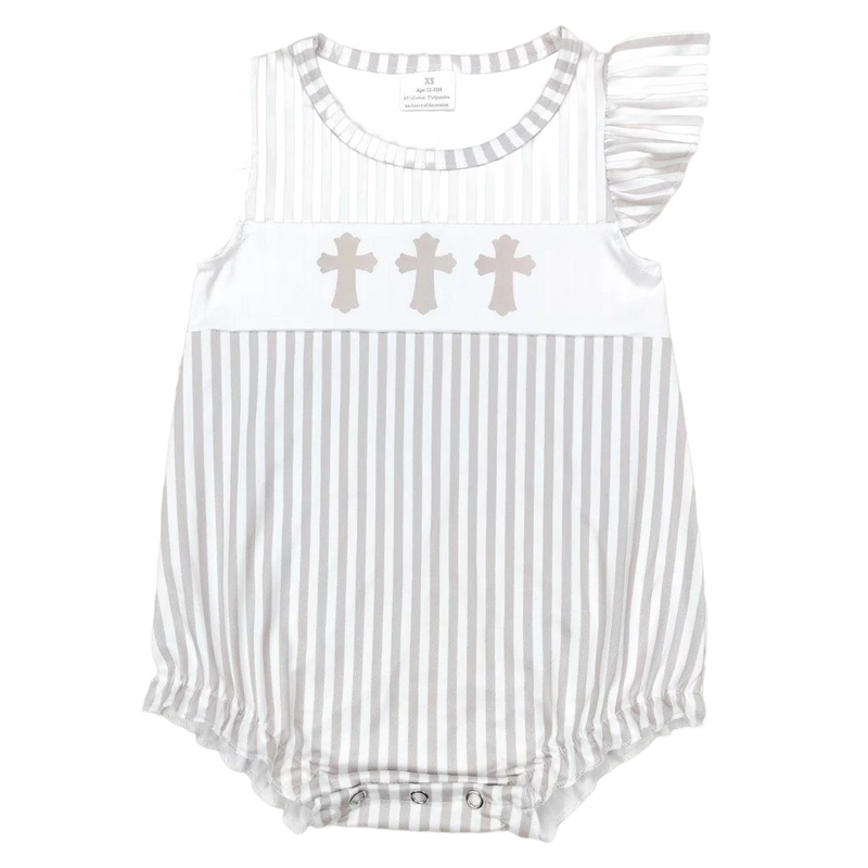 Spring-Themed Striped Baby's Romper