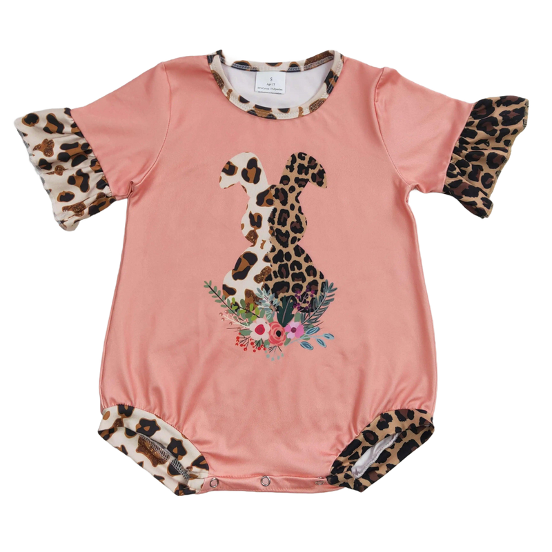 Leopard Boho Spring-Themed Baby's Romper