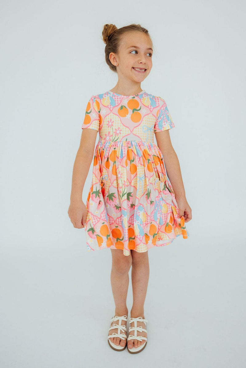 Summer Picnic Short Sleeve Pocket Twirl Dress