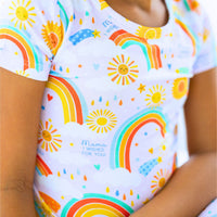 The Second-Skin 2-Piece Short Sleeve Pajama | Here Comes the Sunshine (Pink)