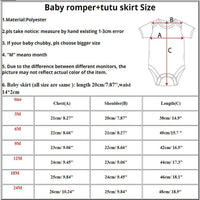 2nd birthday tutu set for girls size chart including chest shoulder and length measurements for baby romper and tutu skirt