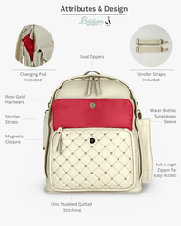 The Daphne Diaper Bag - Sandstone - The Palm Beach Baby