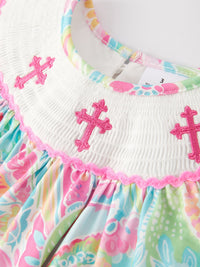 Easter Cross Smocking Embroidery Baby Girl Set - The Palm Beach Baby Rylee Faith Designs