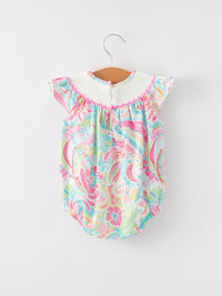 Easter Cross Smocking Embroidery Baby Girl Romper - The Palm Beach Baby Rylee Faith Designs