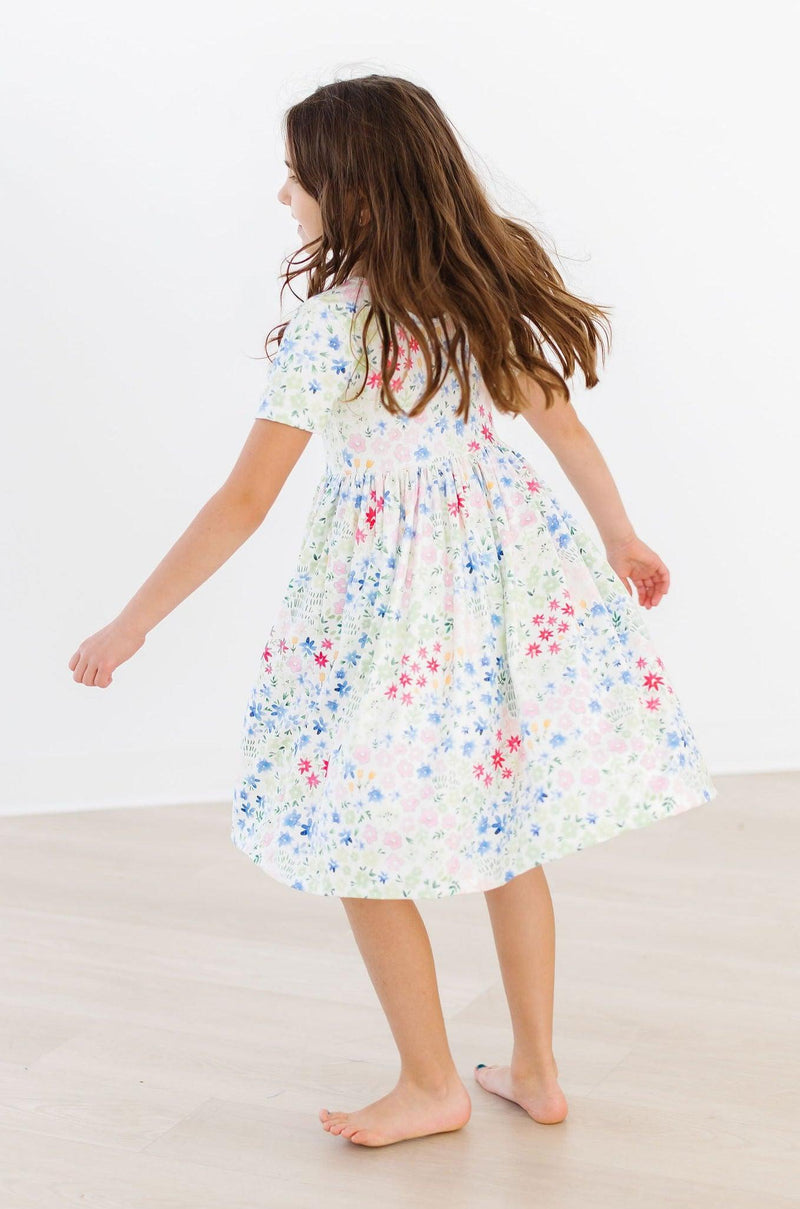 Sunshine Meadows Short Sleeve Pocket Twirl Dress