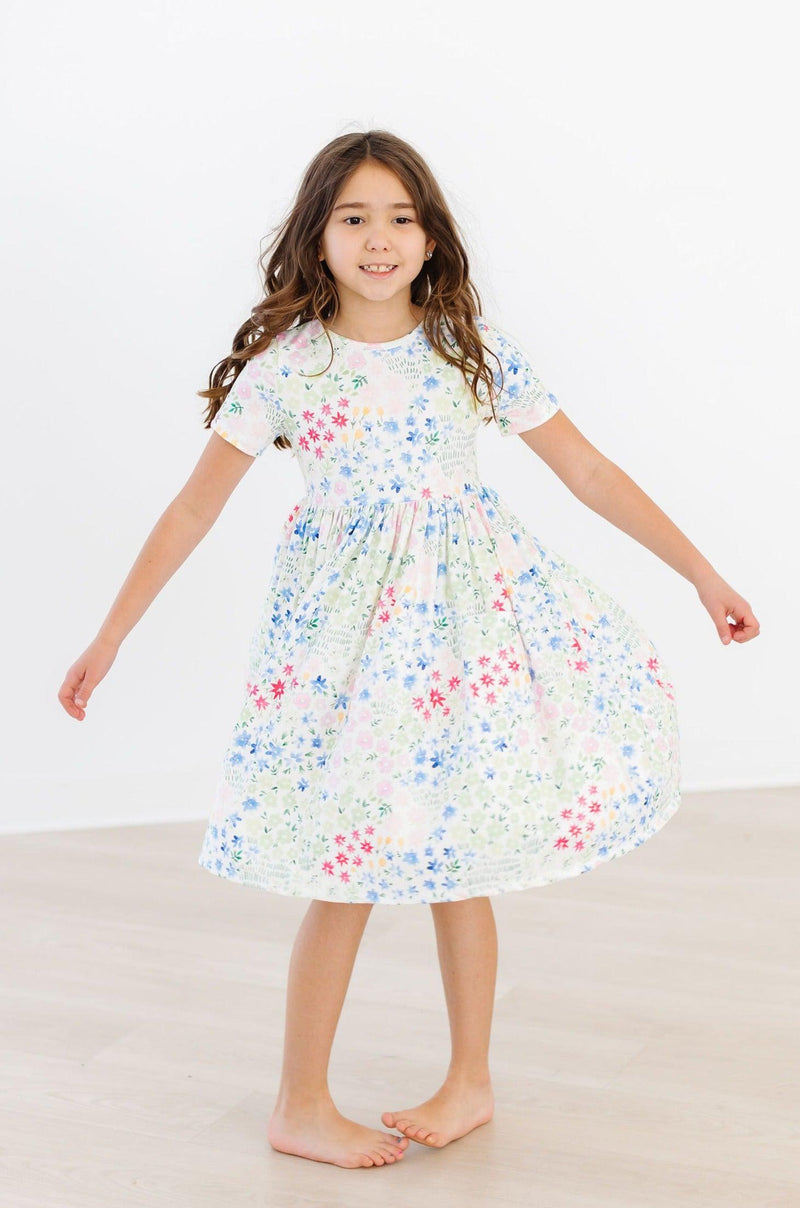 Sunshine Meadows Short Sleeve Pocket Twirl Dress