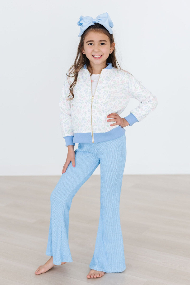 Versatile Cloud 9 Satin Jacket perfectly pairing with twirl dresses and skirts, ideal for little fashionistas on any occasion.
