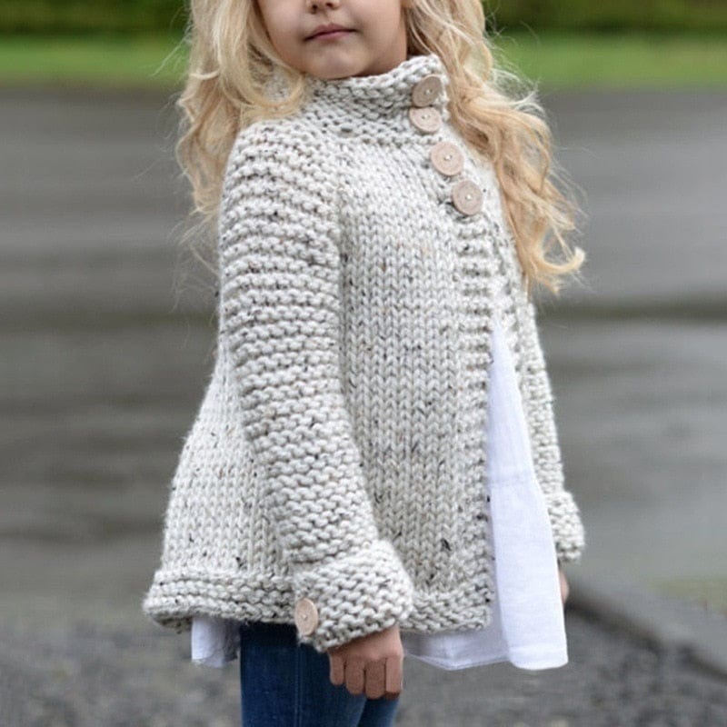 Baby & Kids Apparel Beige / 1-2Years(100cm) Little Girls Fall/Winter Sweater Coat -The Palm Beach Baby